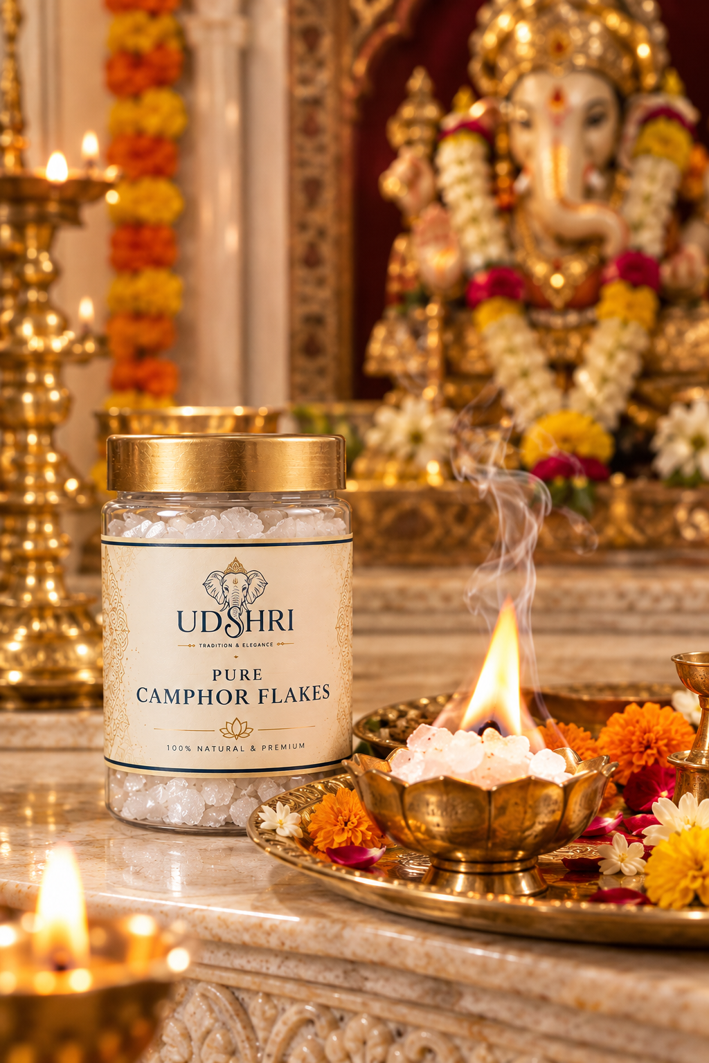 Pure Camphor Flakes Jar