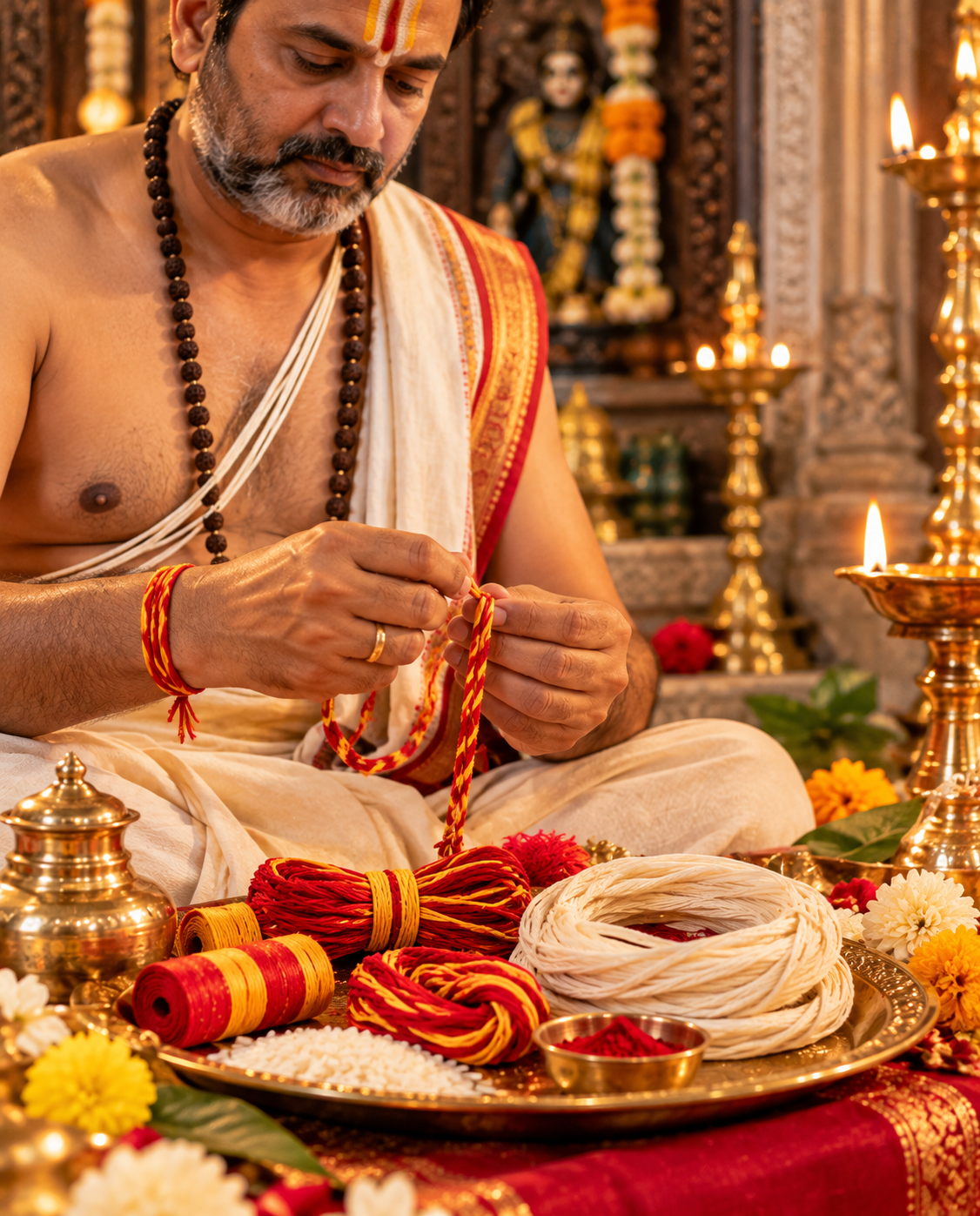Pure Cotton Janeu Kalava Set
