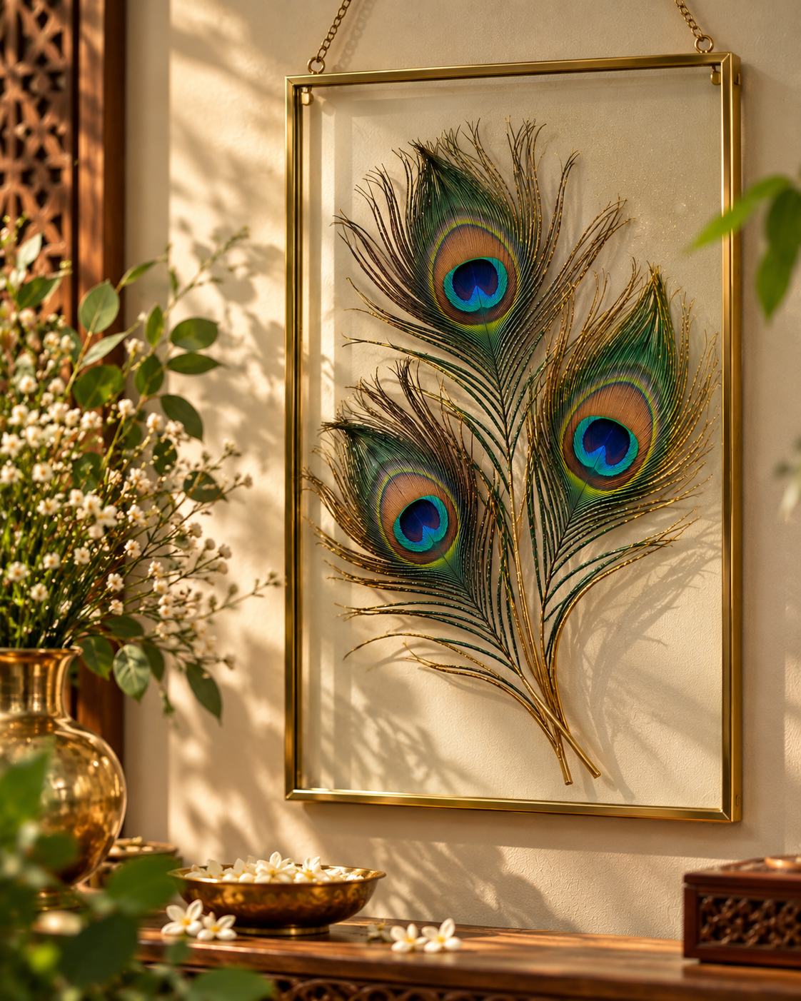 Sacred Peacock Feather Wall Cluster