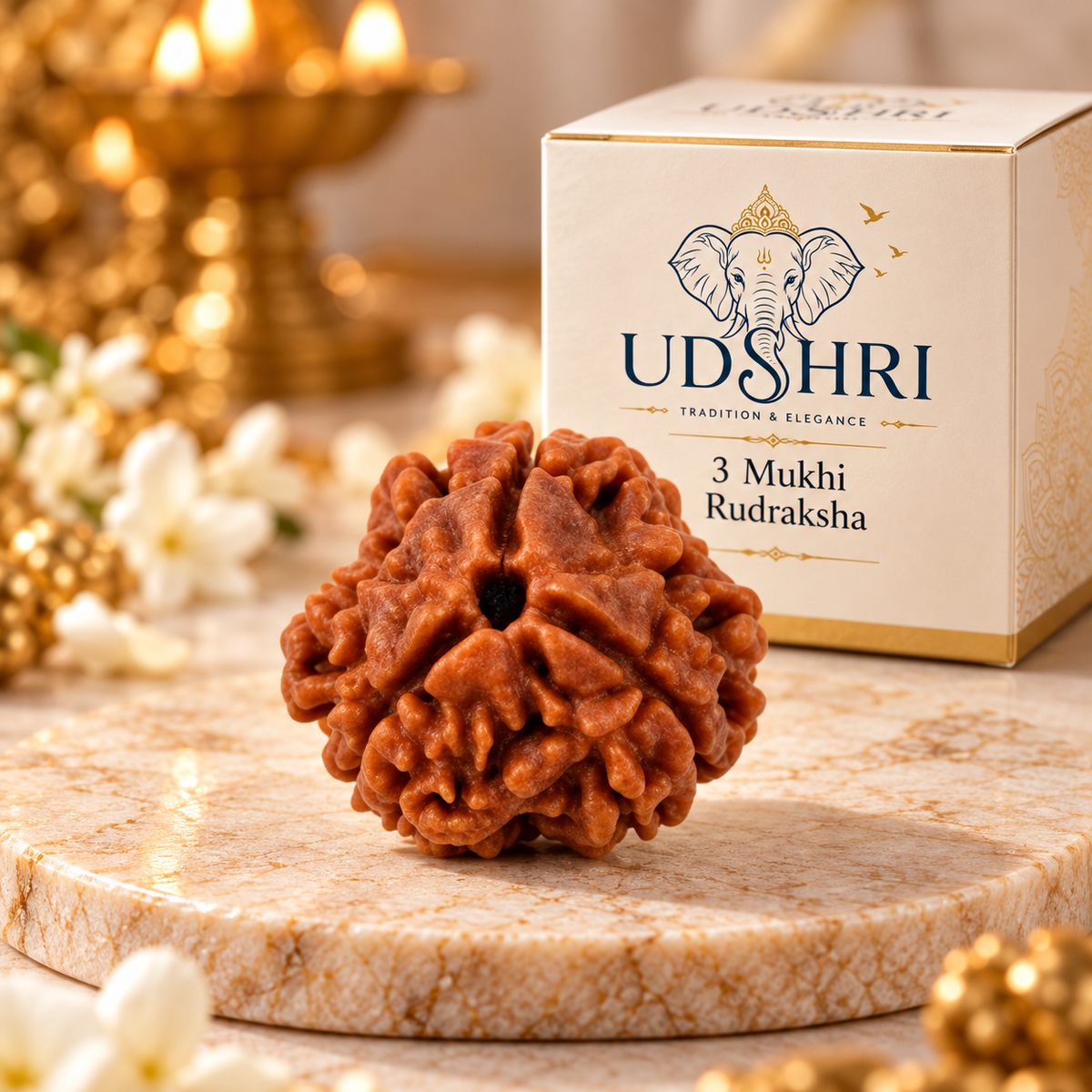 Original Nepal 3 Mukhi Rudraksha