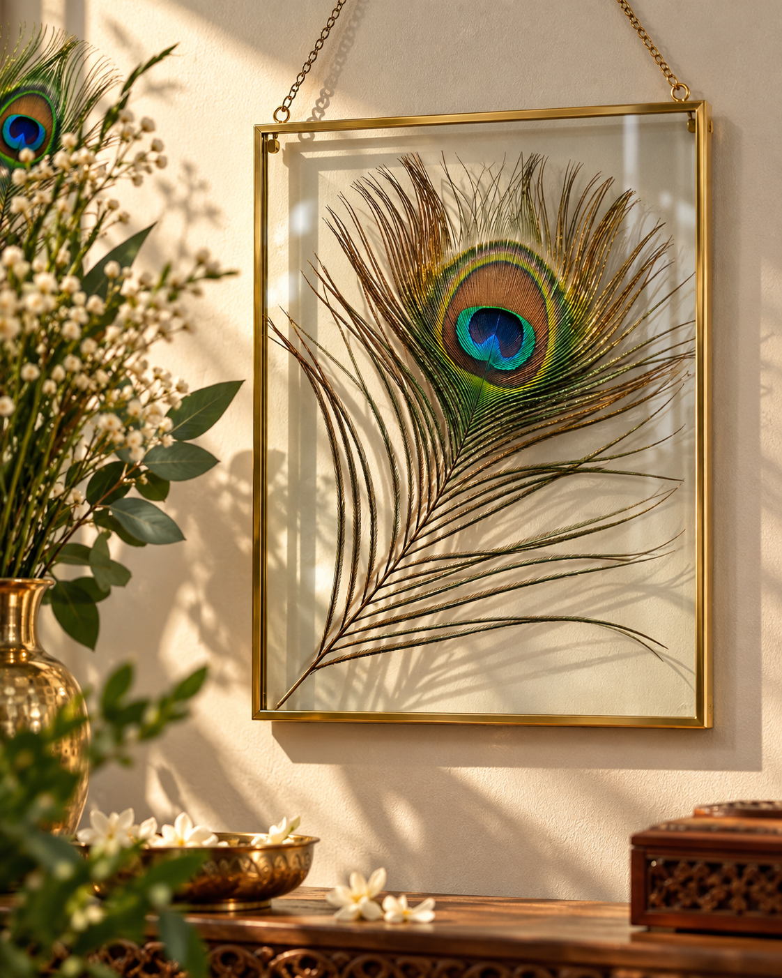 Sacred Peacock Feather Wall Cluster