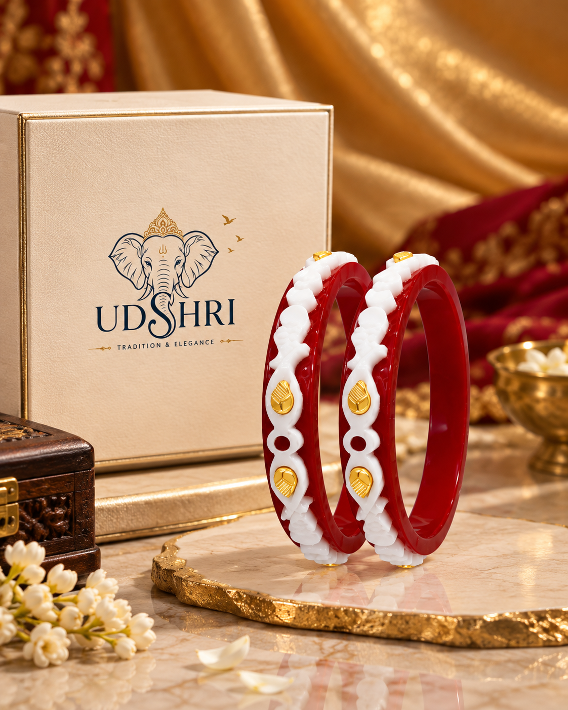 Authentic Shankha Pola Bangle Set