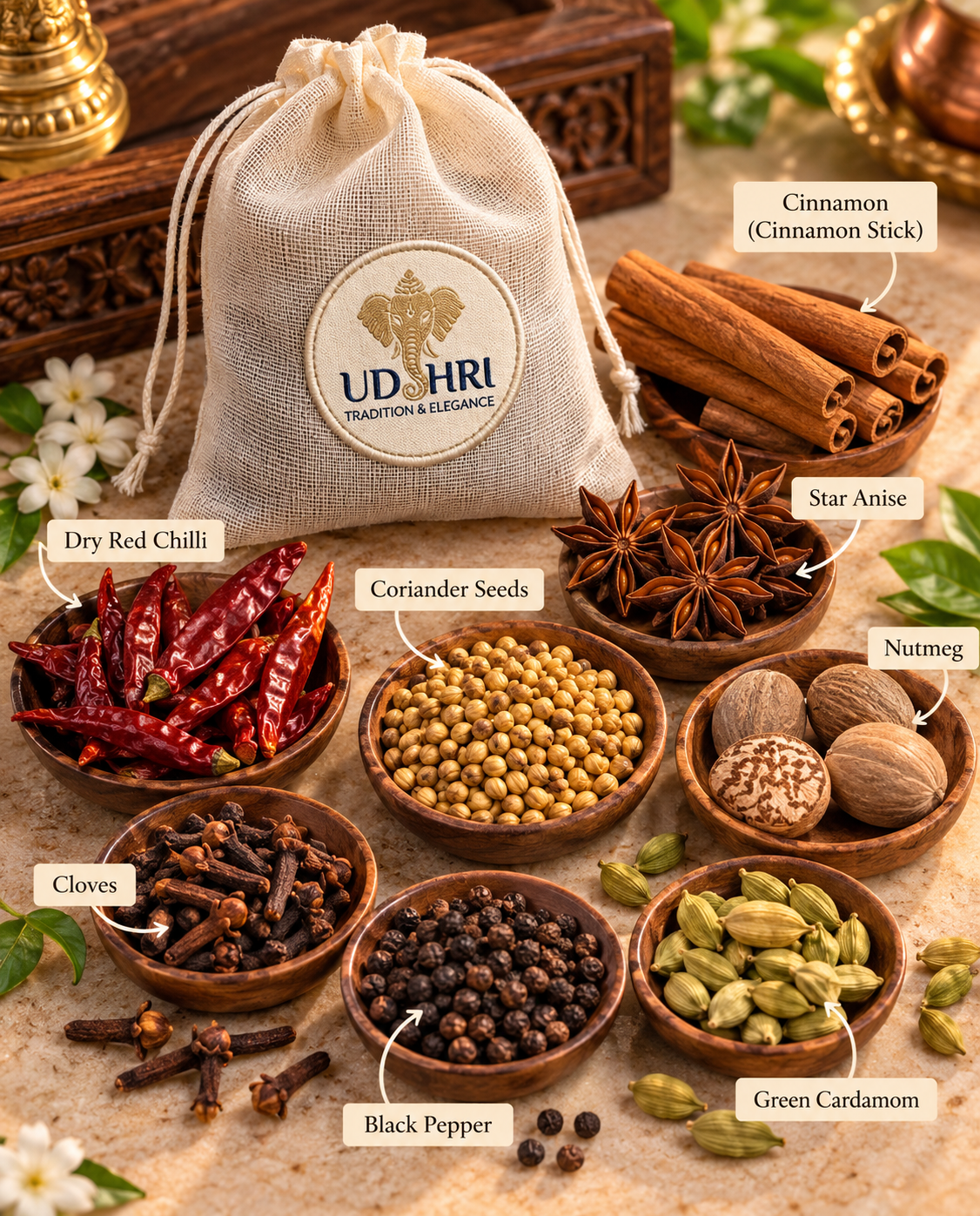 Sacred Whole Spice Fabric Pouch