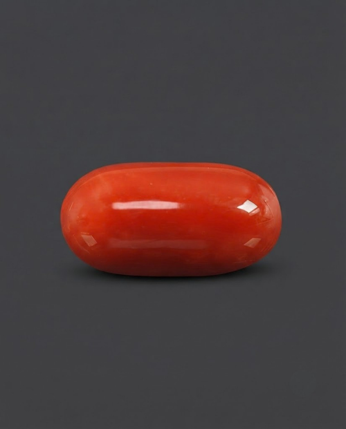 Italian Red Coral - Orangish Red (Gorik Praval) Cabacon (Japanese) shaped