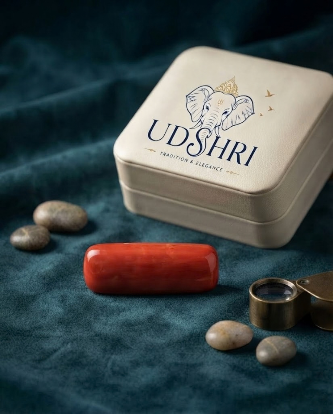 Ox-Blood Color Italian Red Coral (Rakta Praval) - Capsule shaped