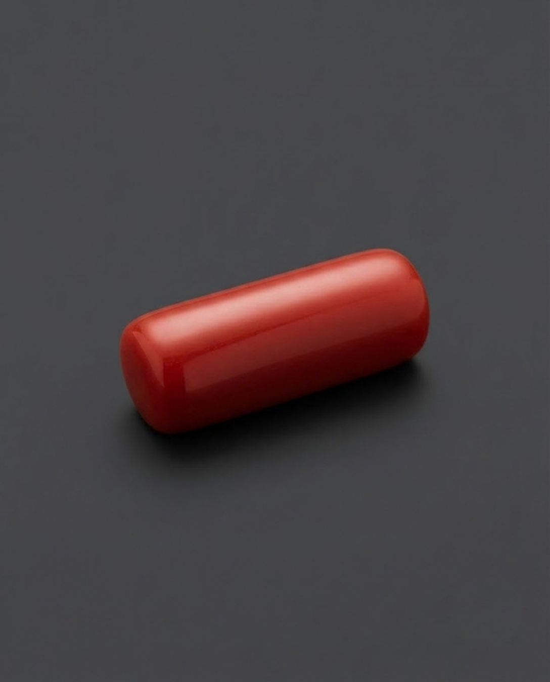 Ox-Blood Color Italian Red Coral (Rakta Praval) - Capsule shaped