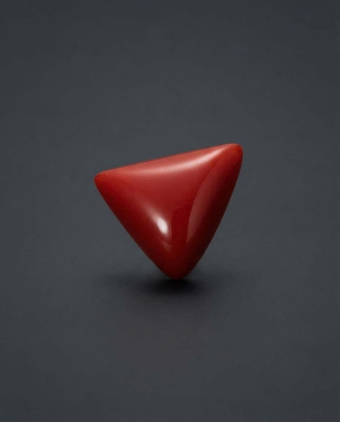 Ox-Blood Color Italian Red Coral (Rakta Praval) - Triangle shaped