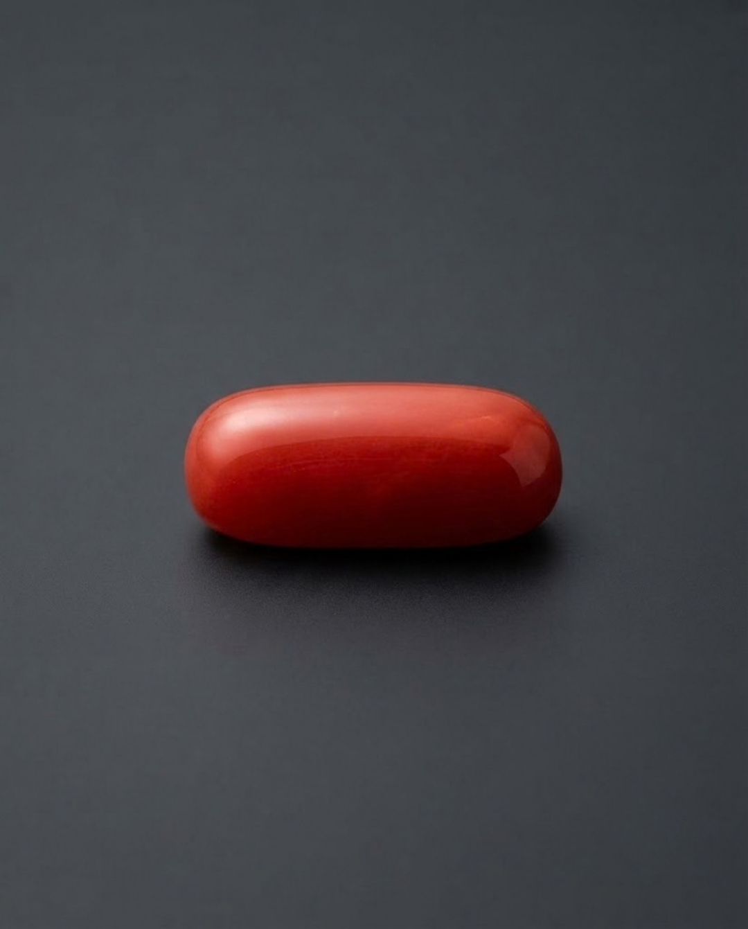 Italian Red Coral - Red (Polash Praval) - Capsule shaped
