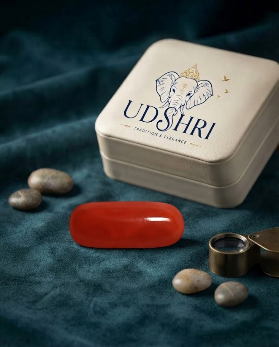 Italian Red Coral - Red (Polash Praval) - Capsule shaped
