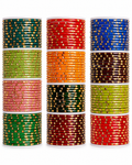 Traditional Colored Glass Bangle Set