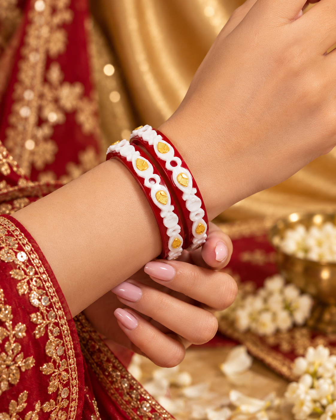 Authentic Shankha Pola Bangle Set