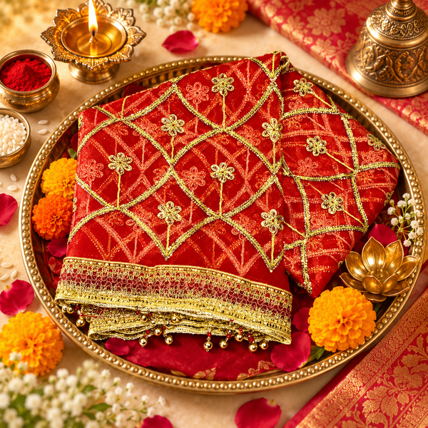 Sacred Embroidered Mata Rani Chunri